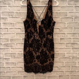 Sexy black lace dress.